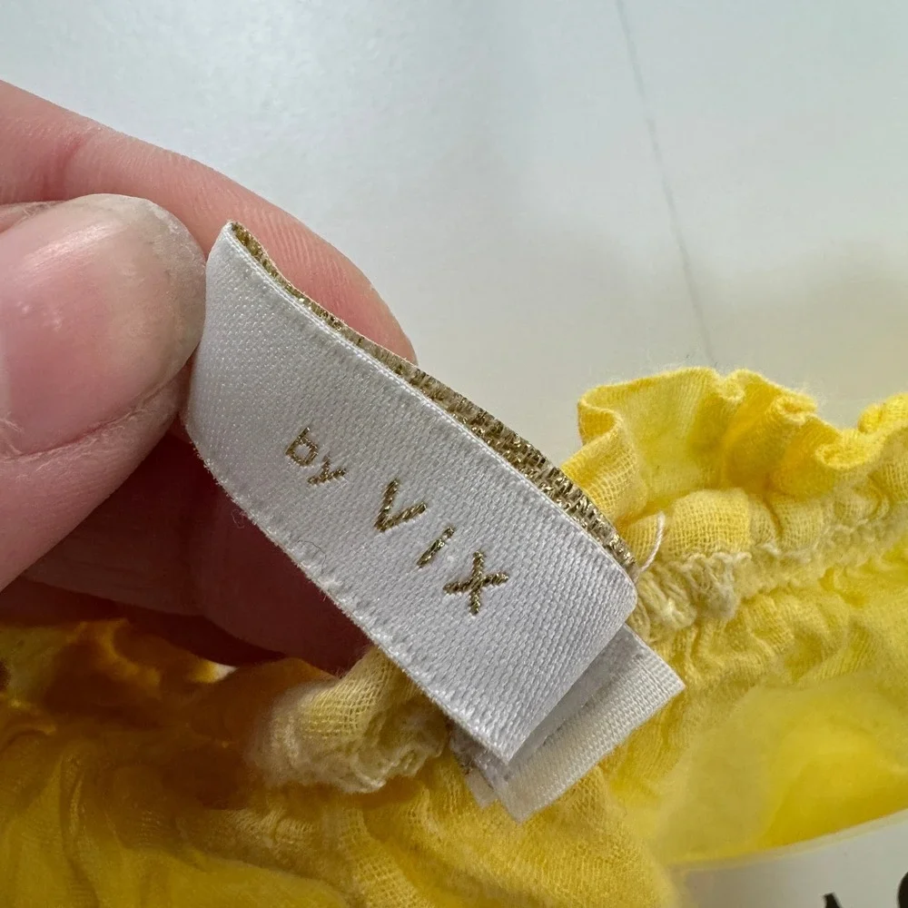 Sofia by ViX Swim Cover Up Women Medium Yellow Cotton Gauze Tunic Boho Beachwear
